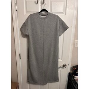 Athleta Sweatshirt Dress Women's Size XS Gray Sedona High Slit Crewneck Long